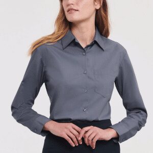 Ladies' Long Sleeve PolyCotton Poplin Shirt   Russell (1)