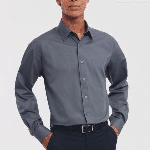 Men's Long Sleeve PolyCotton Poplin Shirt   Russell (1)