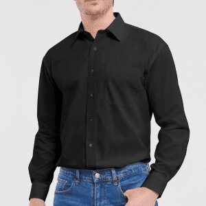 Men's Long Sleeve Pure Cotton Poplin Shirt   Russell (1)