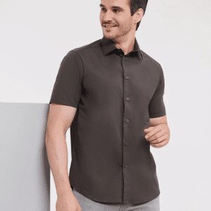 Men's Short Sleeve Easy Care Fitted Shirt   Russell (1)