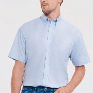 Men's Short Sleeve Easy Care Oxford Shirt   Russell (1)